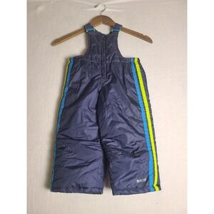 Pacific Trail Snow Bibs Kids 18M Navy Blue Neon Stripe Insulated Overalls